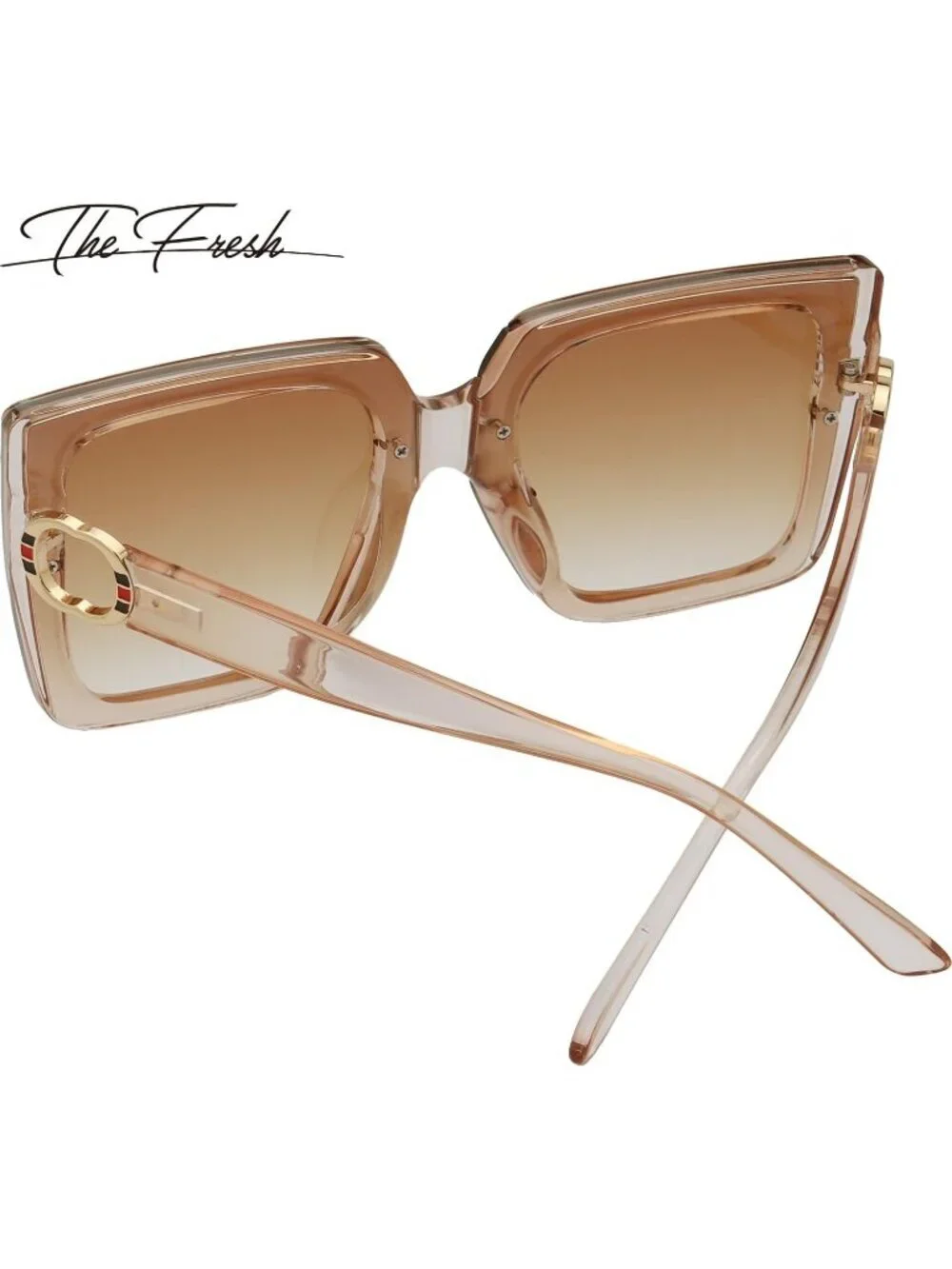 Women's Classic Crystal Elegant Beauty Design Sunglasses Gift Box Champagne